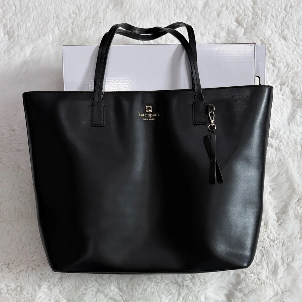 Kate Spade Sleek Black Tote Bag